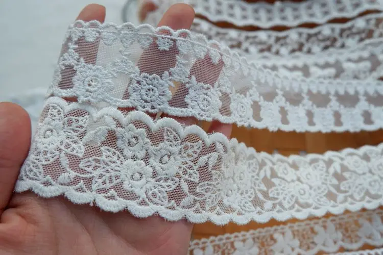 Embroidery Mesh Cotton Lace Trims, Handmade DIY Garment, Needlework, Sewing Accessories, Clothing Material, 19Yards, 3-5cm, 329