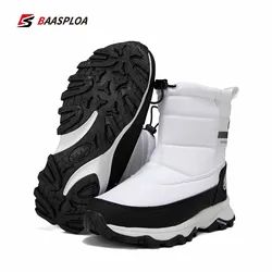 Baasploa 2022 Women Winter Shoes Waterproof Warm Boots Non-Slip Women Walking Hiking Shoes Non-Slip Wear-Resistant White Boots