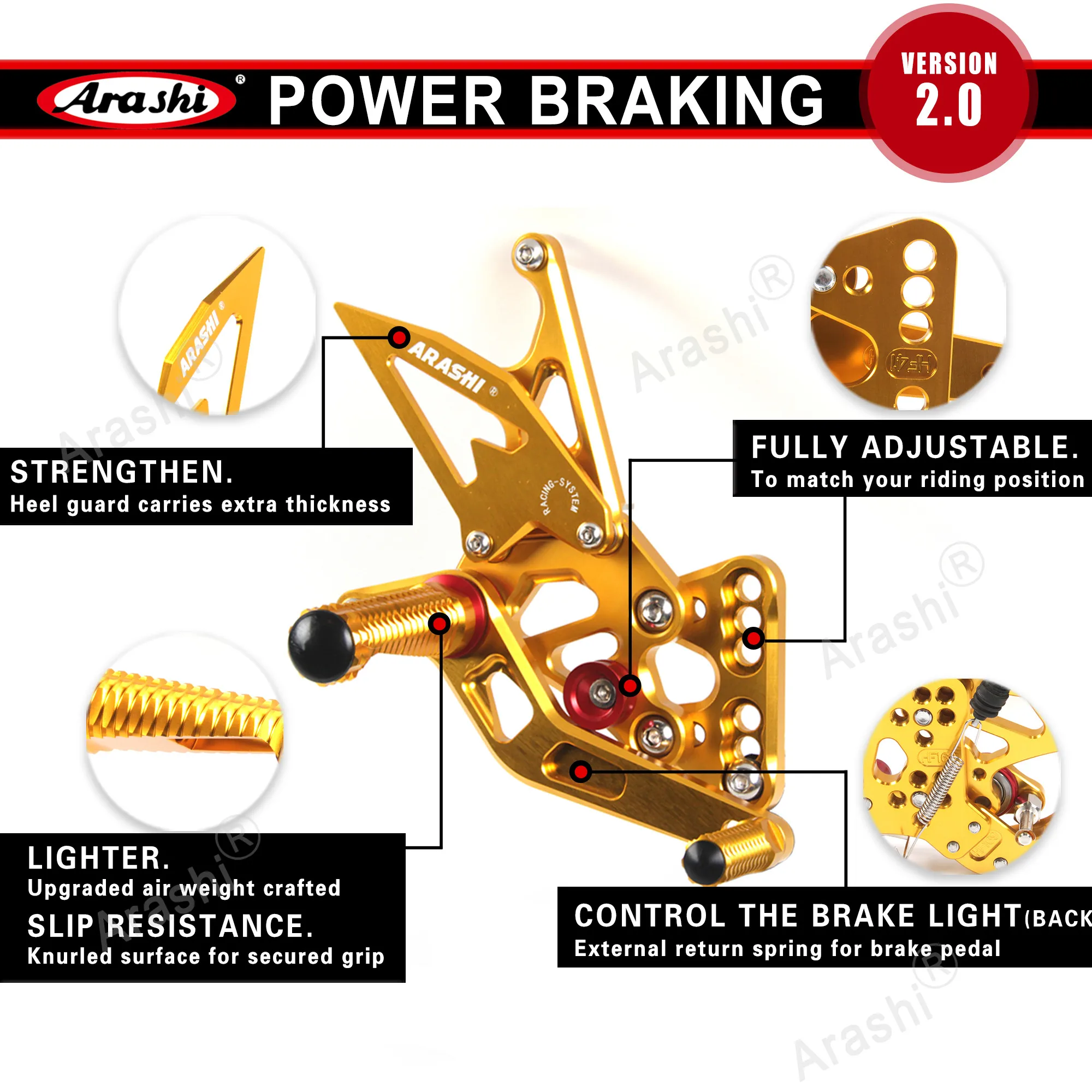 Arashi ZX10R / ABS / KRT 2023 2022 2021 QS CNC Adjustable Footrest Arashi ZX10R / ABS / KRT 2023 2022 2021 QS CNC Adjustable Footrest