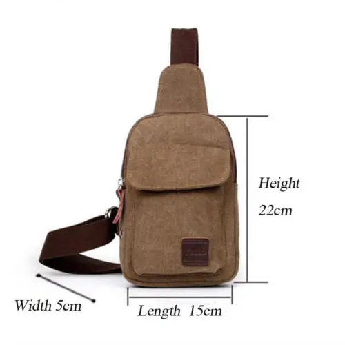 Unisex Canvas Waist Packs Men Travel Chest-Bag Casual Cross Body Bags Outdoor Canvas Satchel Shoulder Bag