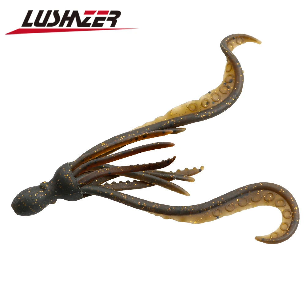 LUSHAZER 4pcs/Lot Fishing Soft Lure 3.5g Octopus Squid Bait TPR Material Pesca Wobb Artificial luresler Fishing Tackle floating