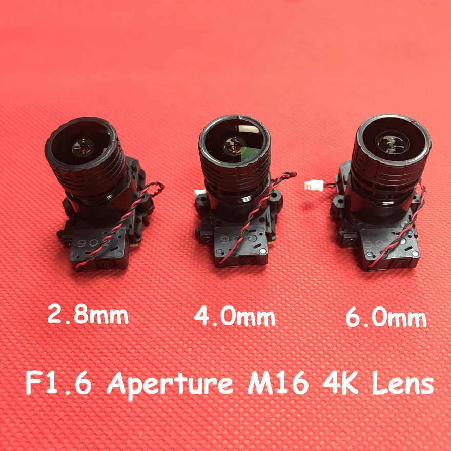 Objectif technique de camra  montage M16, filtre infrarouge, enregistreur vido, commutateur IR pour camra de surveillance, ouverture 4K F1.6, 2.8mm, 4mm, 6mm