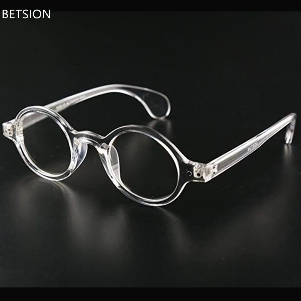 

BETSION Vintage Round 42.70mm clear Transparent Eyeglass Frames Spectacles Full Rim Retro Glasses Eyewear Rx able