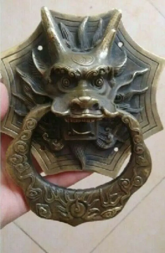 Chinese brass door knocker with dragon carved 1pc