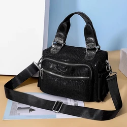 NIGEDU torebki damskie marki Designer Oxford Crossbody torby modne cekiny torebki damskie Messenger torba damska duża torba na ramię