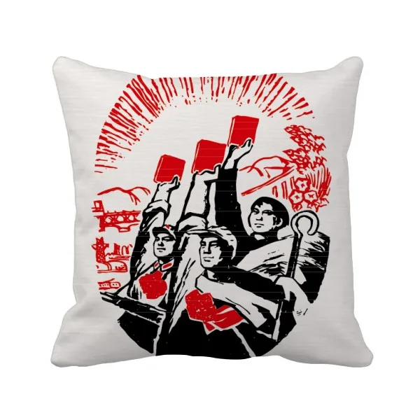 

Worker Peasant Soldier Water China Throw Pillow Square Cover