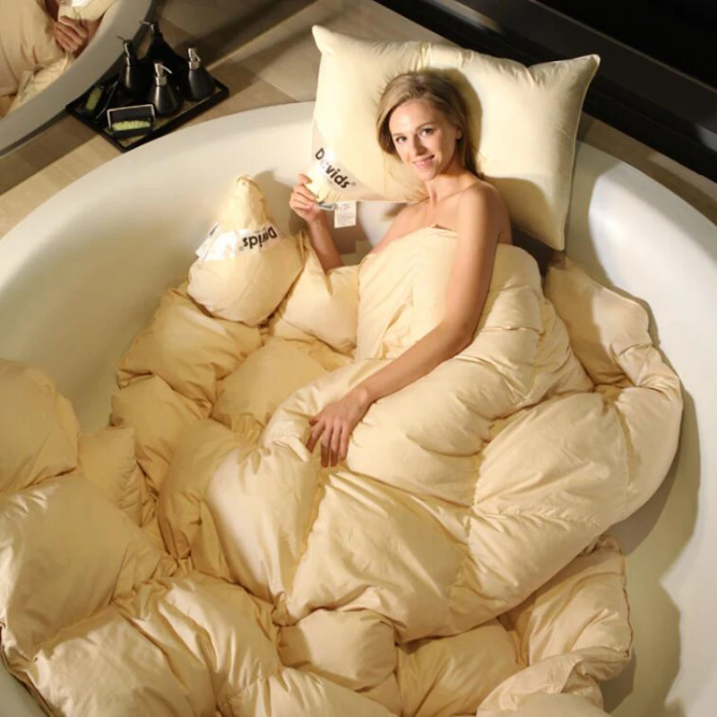 VESCOVO-لحاف من ريش الإوز ، غطاء لحاف قطني 100% x 220 240x200 ، بطانية كوين كينج ، لحاف شتوي ، 230 #1