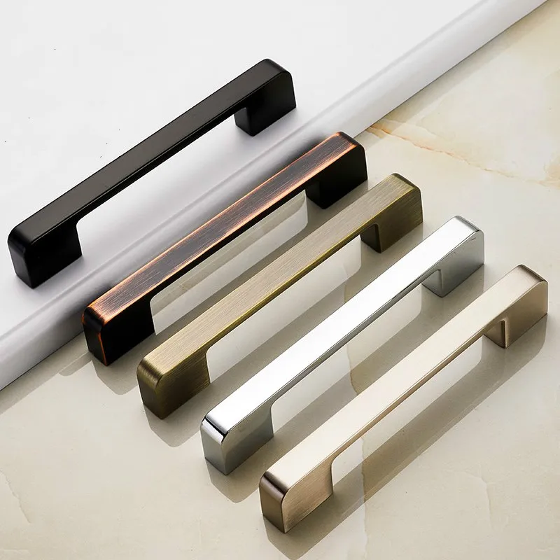 JD Zinc Aolly Black Cabinet Handles Wardrobe Kitchen Cupboard Pulls Drawer Knobs Fashion Furniture Handle Door Hardware