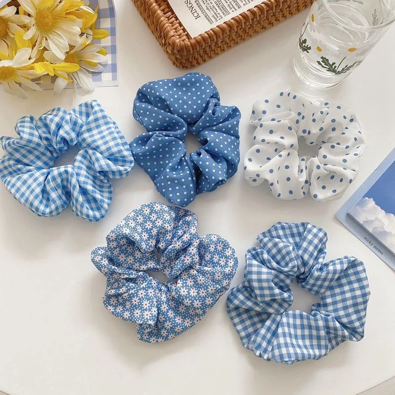 New Spring Summer Sweet Candy Colors Soft  Fabric Chiffon Girls Women  Elastic Hair Band Hair Ropes Hair Accessories Headwear image 3