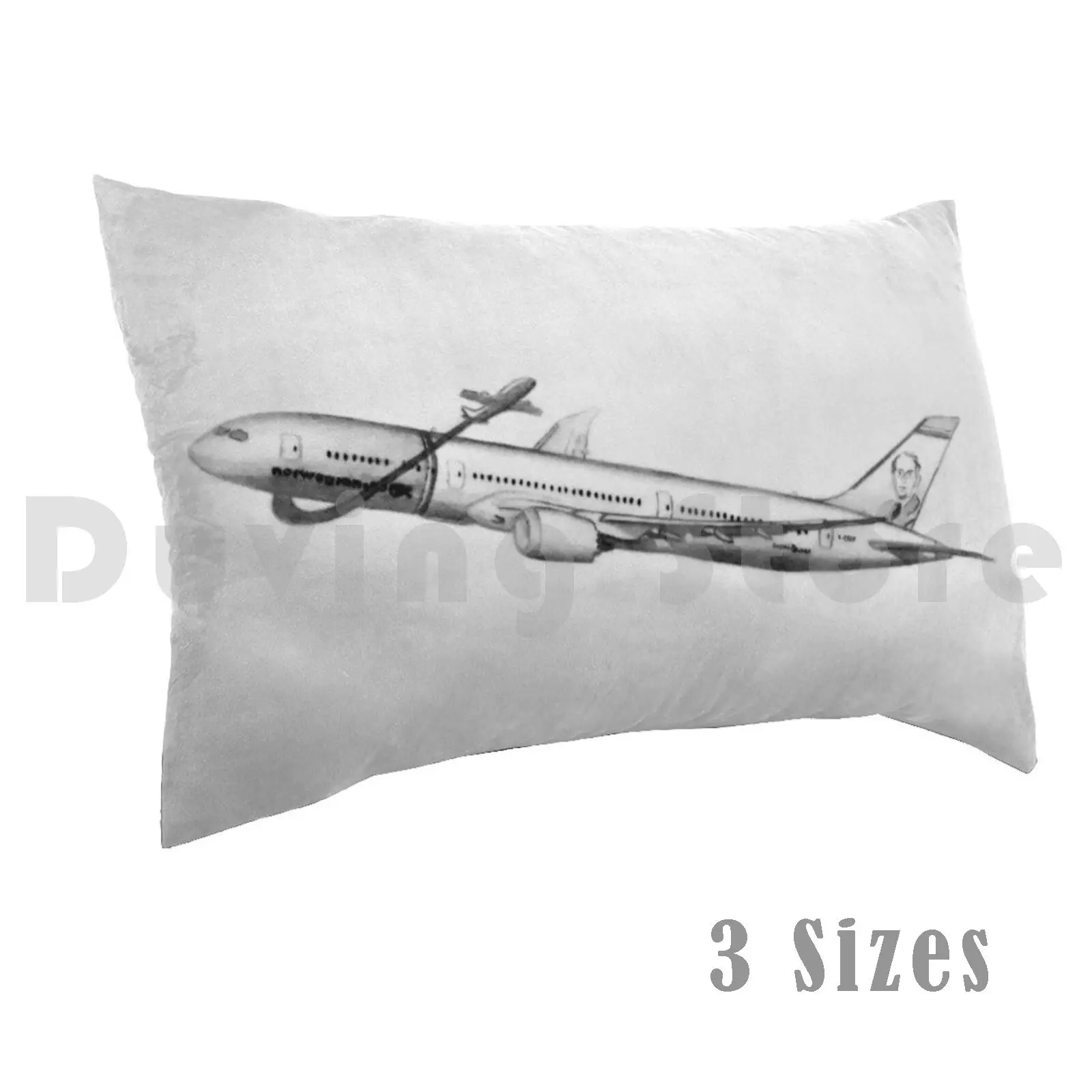 Red Nose Pillow Case DIY 50*70 Norwegian Crew 787 Boeing Flight Takeoff Red Nose Plane Crew Travel Longhaul