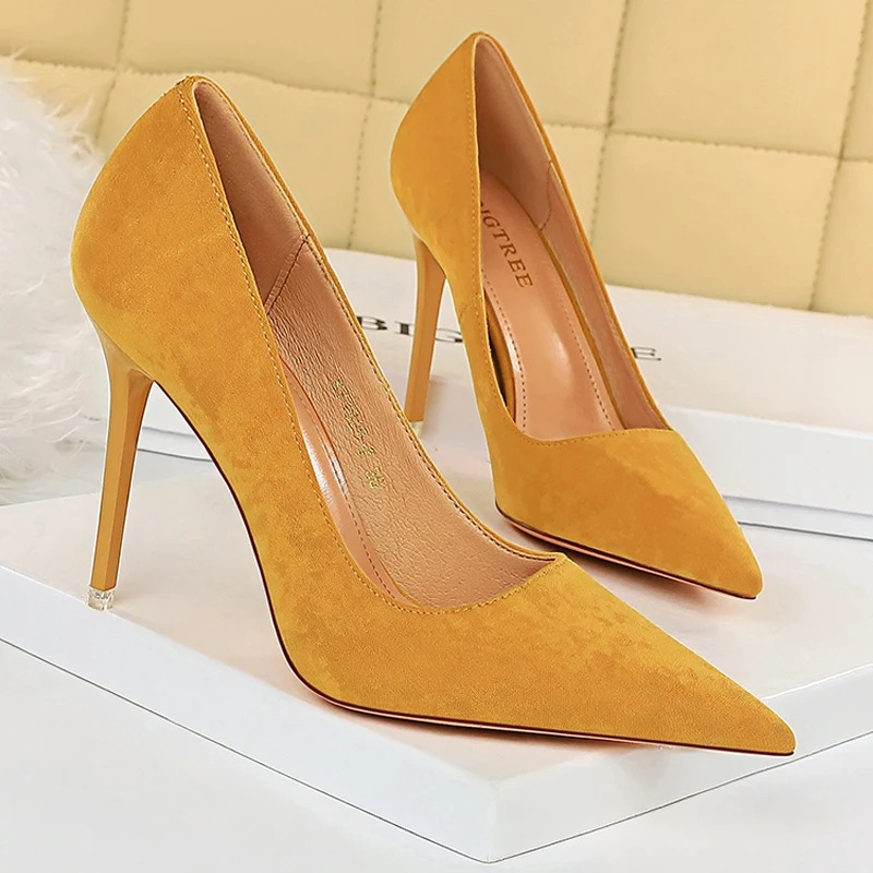 BIGTREE Shoes Suede Women Pumps 2024 New High Heels Fashion Sexy Party Shoes Stiletto Ladies Shoes Women Heels Plus Size 42 43