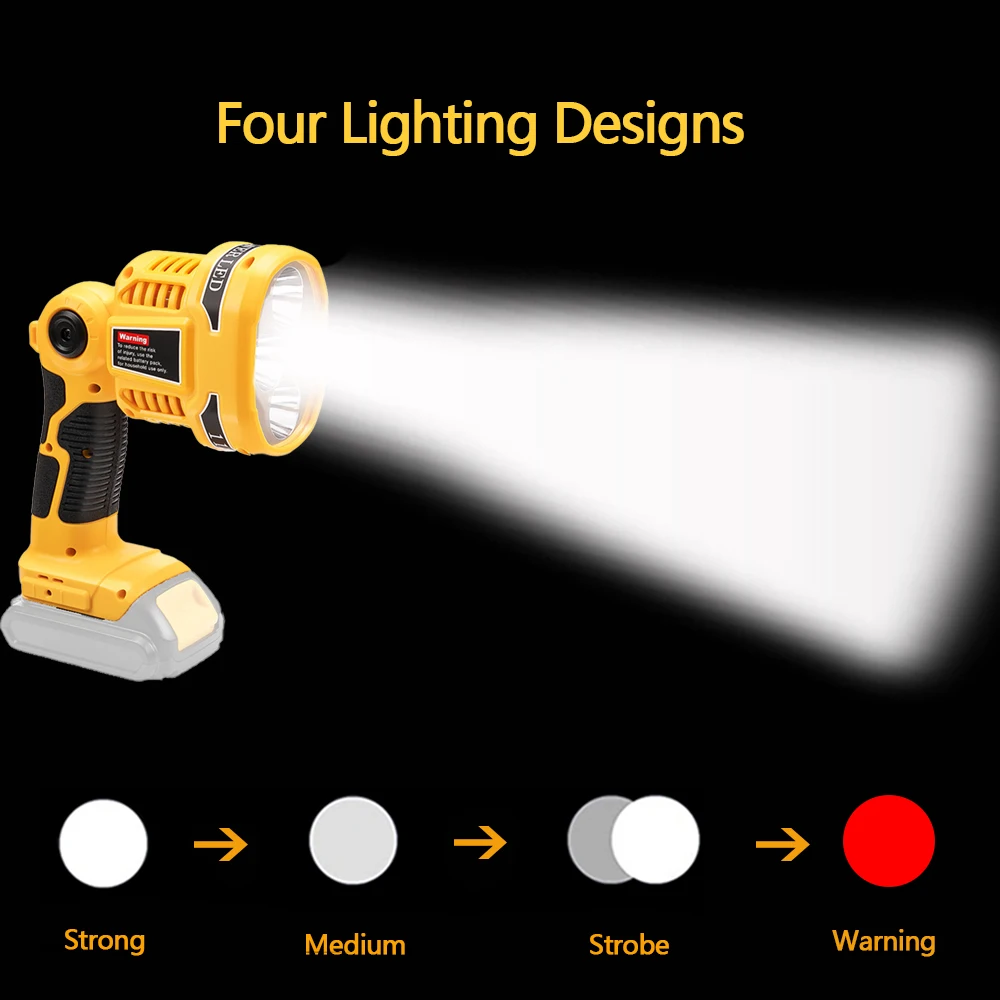 Ersetzen Sie das dewalt 3w/12w Pistolen werkzeug licht für den Innen-und Außenbereich, das für den Dewalt 14,4 V-20V Li-Ionen-Akku dcb182/dcb201/dcb200 verwendet wird