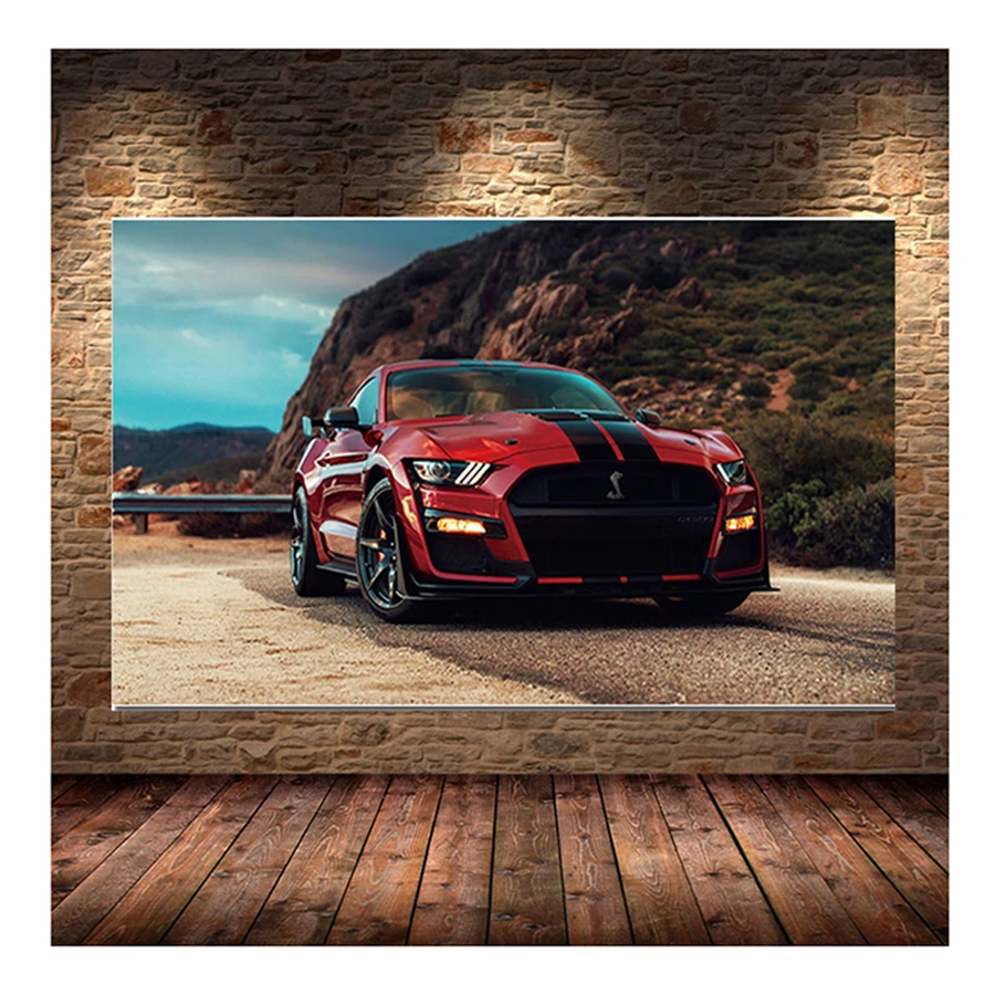 DIY Diamond Painting Full Diamond Embroidery Supercar Ford Mustang Shelby GT500 Red Car Picture Cross Stitch Living Room Decor