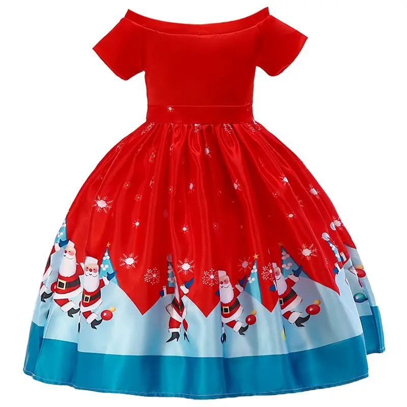 Baby Girls Christmas Dress Costume Princess Girl\'s New Year Party Dresses Children Kids Clothing Infantil Vestidos Red Clothes