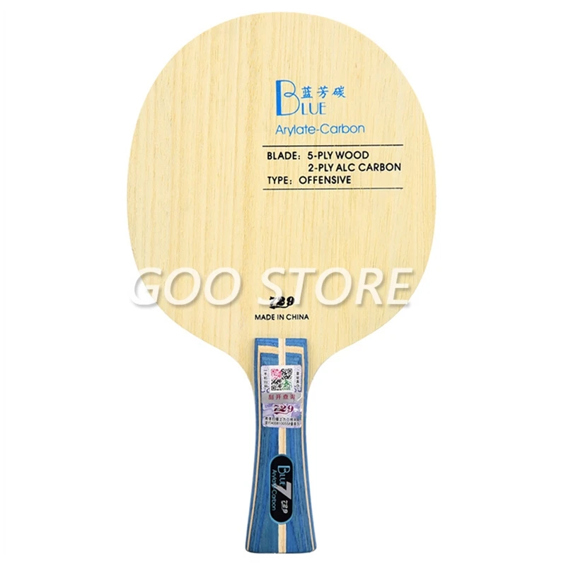 Friendship 729 Table Tennis Blade Black/ Yellow/ Blue Arylate Carbon Offensive Original 729 Ping Pong Bat Paddle