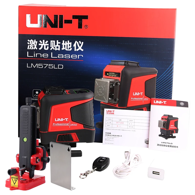 UNI-T Laser Level 2/8/12/16 Lines Green Lights Laser Vertical Horizontal Cross Layout Auto Portable Measuring Instrument LM576LD