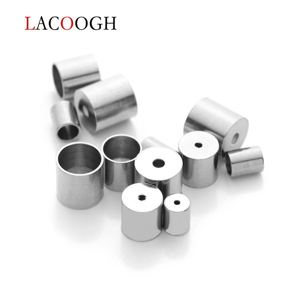 

10pcs/lot Stainless Steel Tassel Leather Cord End Crimp Caps 3 5 6mm End Tip Cap Connectors DIY Necklace Jewelry Making Findings