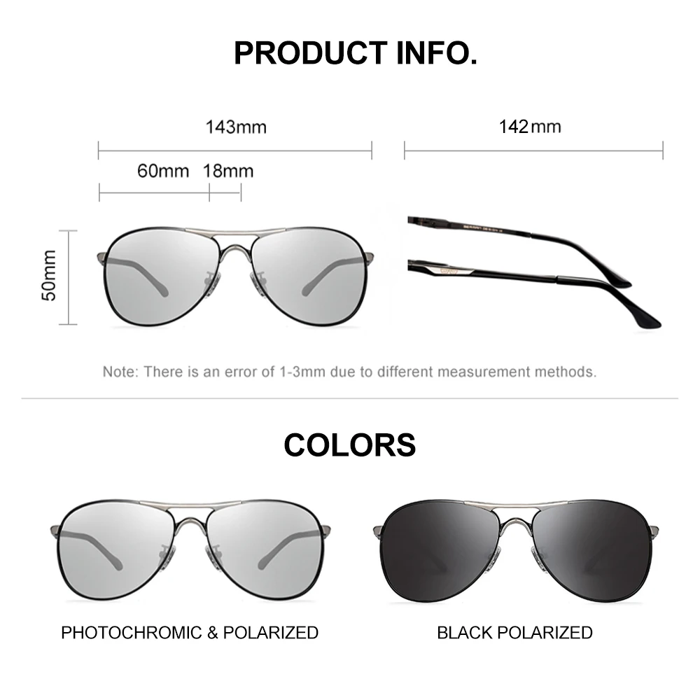 CAPONI-gafas de sol fotocromáticas de alta calidad para hombre, lentes de sol polarizadas de marca clásica, BS8722