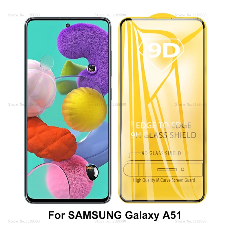 9D Tempered Glass For Samsung A54 A53 5G A34 A33 A72 A71 A51 A32 A24 A23 A22 A14 A13 A12 A21S A52 S S21 S20 FE Screen Protector