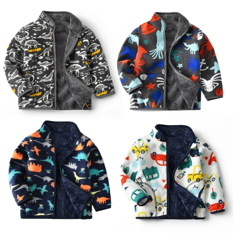 2-6T Blumen Alle Gedruckt Neue Mädchen Outwears Fleece für Winter Herbst Baby Jacken Mäntel Blumen Kinder Mädchen jacke – Detail 2