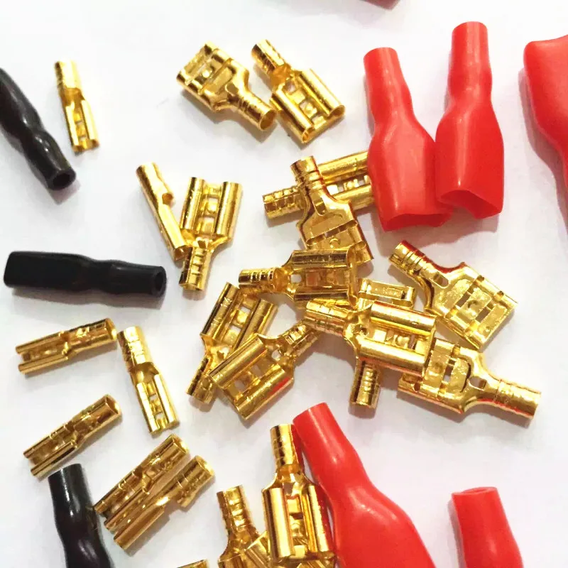 Car Audio Cable Horn Terminal Horn Plug Modified Non-destructive Horn Pure Copper Gold-plated Wire 2.8 4.8 6.3 Connector