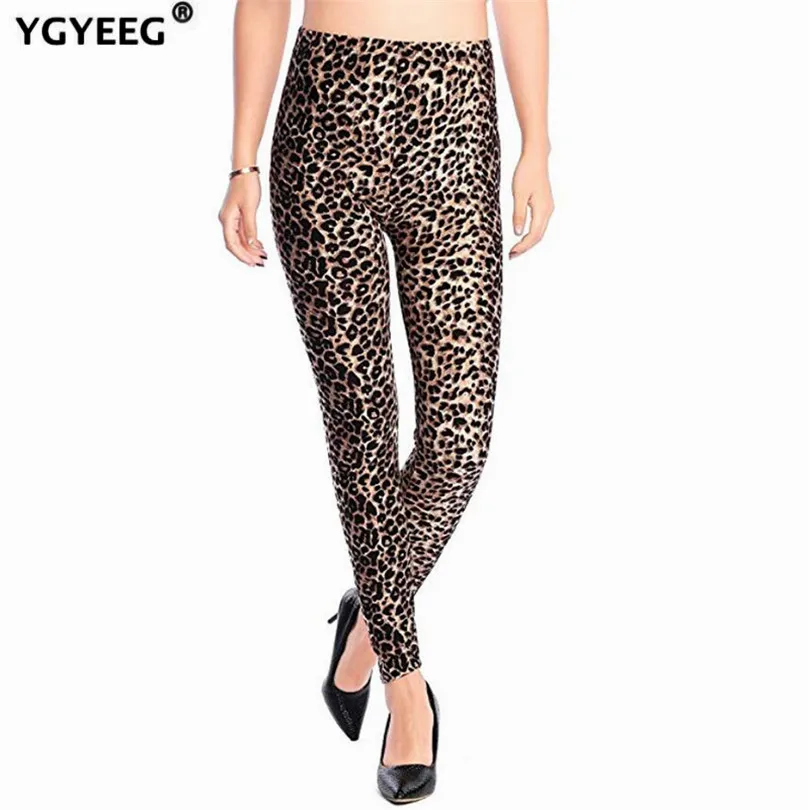 YGYEEG Women Fitness Push Up Leopard Printing Leggings Fashion High Waist Elastic Female Leggings Sexy Pants Patchwork Trousers