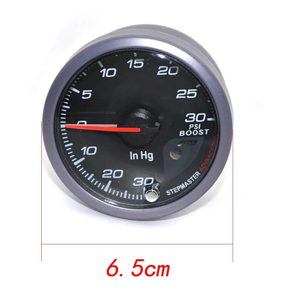 DepoTuning 60MM Black Face Boost turbo/Water/Oil temp/Oil press/Voltmeter/Air fuel Ratio/ Exhaust gas temp/tachometer gauge Dual