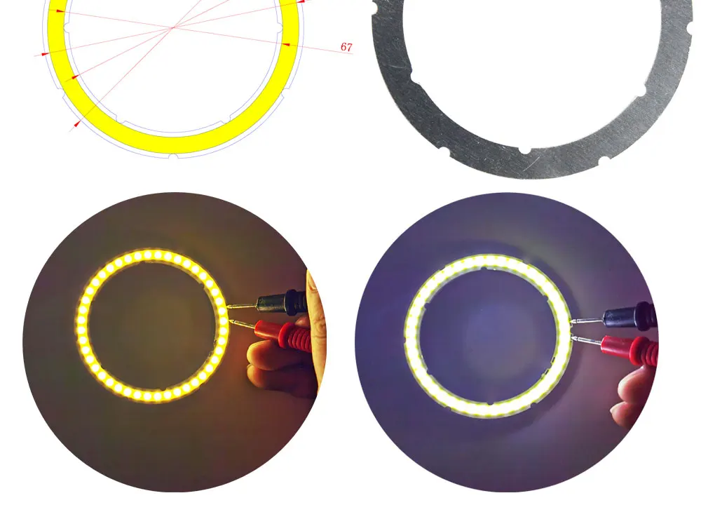 Jährliche Form LED COB Angel Eyes 12V DC 20mm-120mm COB Chip auf Aluminiumplatine Ring LED Kalt Warmweiß Lichtquelle für DIY Glühbirne – Detail 9
