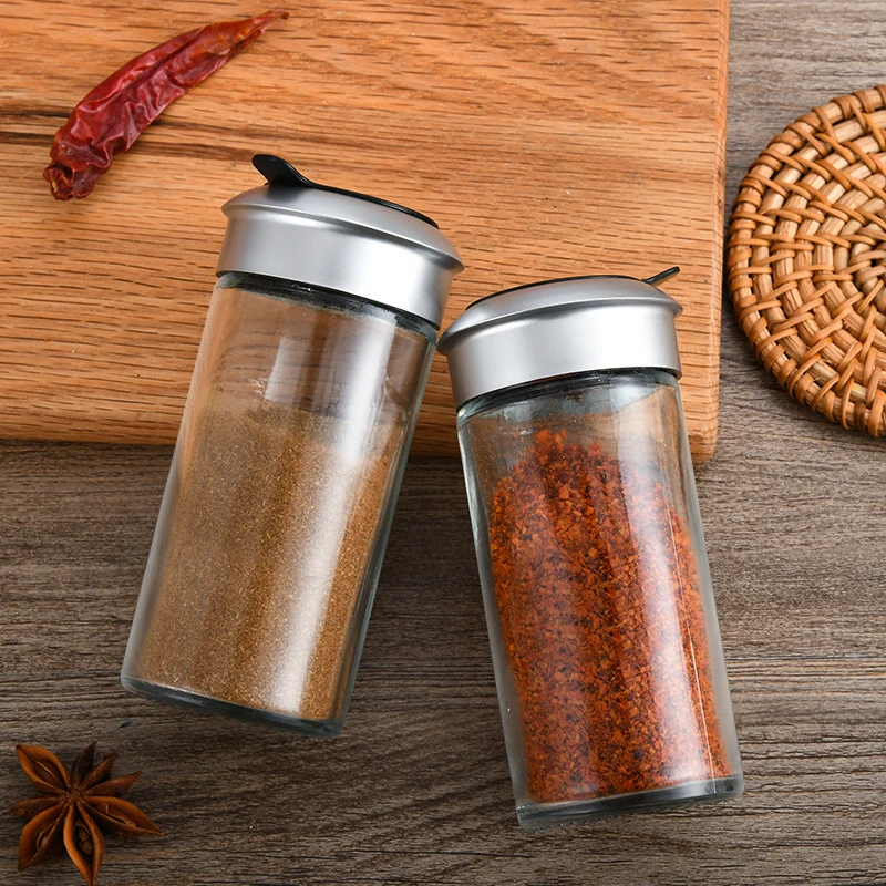 Spice Jar Seasoning Bottle Spice Pepper Salt Shaker Rotating Cover Salt Sugar Condiments Storage Container Kitchen Tools