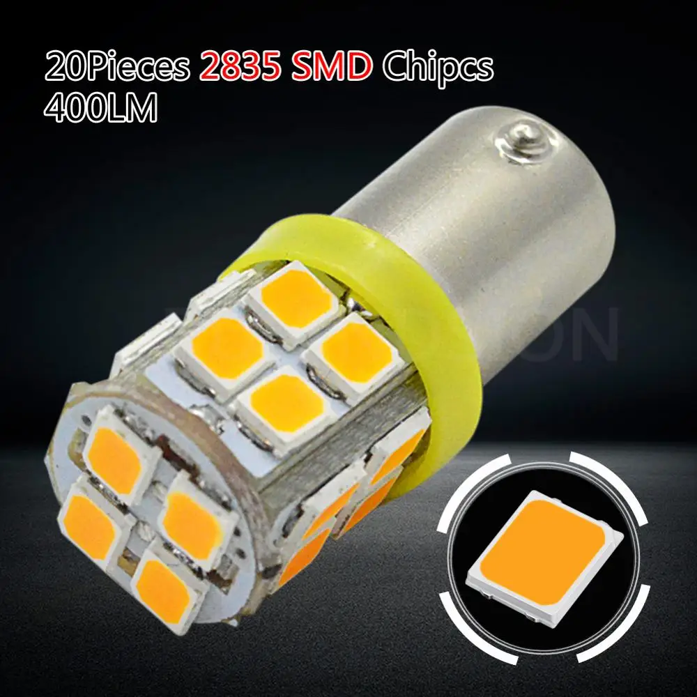 T4W BA9S LED Bulb BAX9S H21W BAY9S 12V H6W BAW9S LED For Car Rear footstep light 2835 SMD White Yellow Auto Reverse Lamp