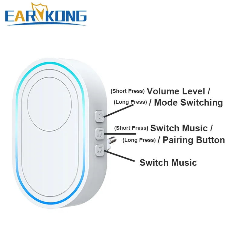 Alarma de seguridad inalámbrica para el hogar, detector de movimiento abierto, timbre con sonido ajustable, 433MHz, Independiente