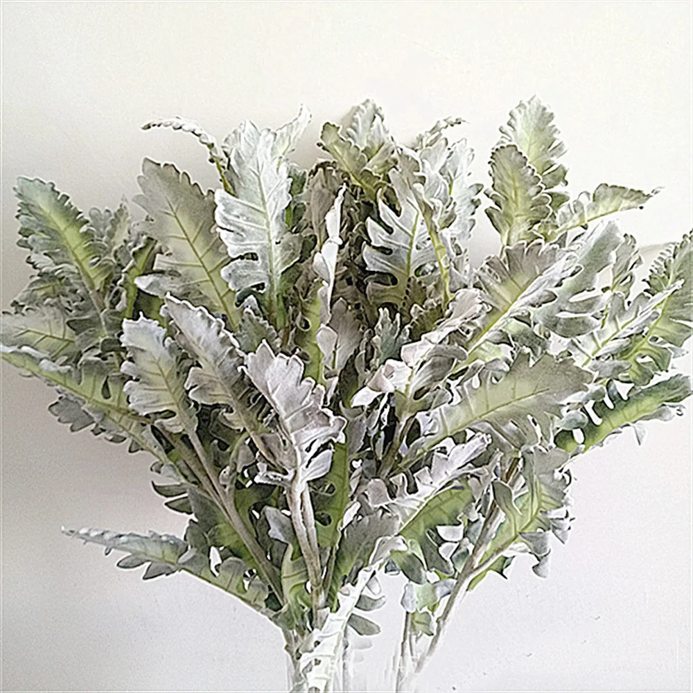 76cm high 2pcs artificial flower bouquets artificial Senecio cineraria&dusty miller&Centaurea cineraria&Artemisia stelleriana