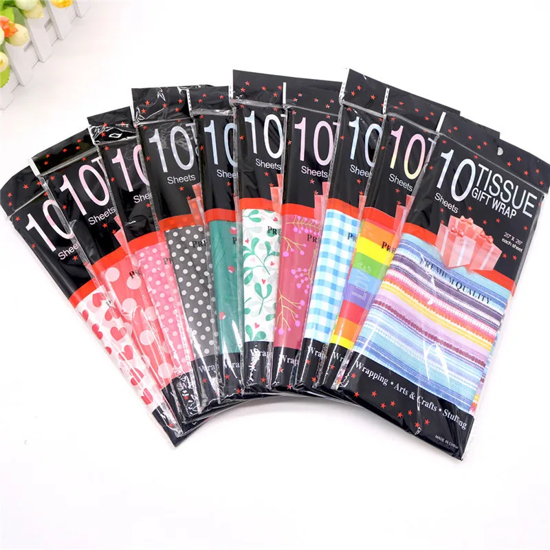 10Sheets/bag Tissue Paper Flower 508X660MM Gift Packaging Home Decoration Festive Party Wedding DIY Gift Packing Supplies