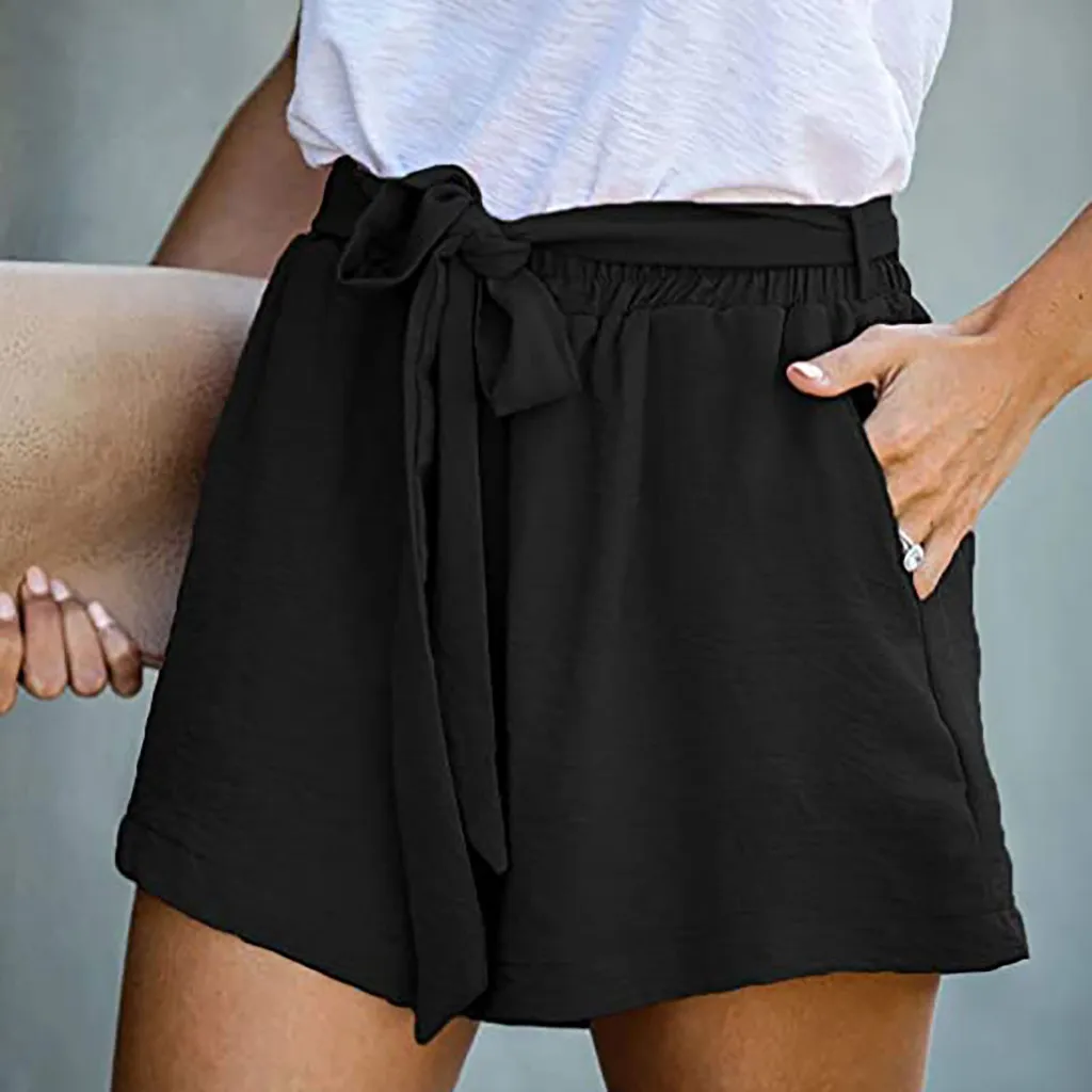 Short Pants Summer Cotton Linen Women Shorts New Fashion Female Wide Leg Trousers Casual Loose Plus Size Elastic Shorts