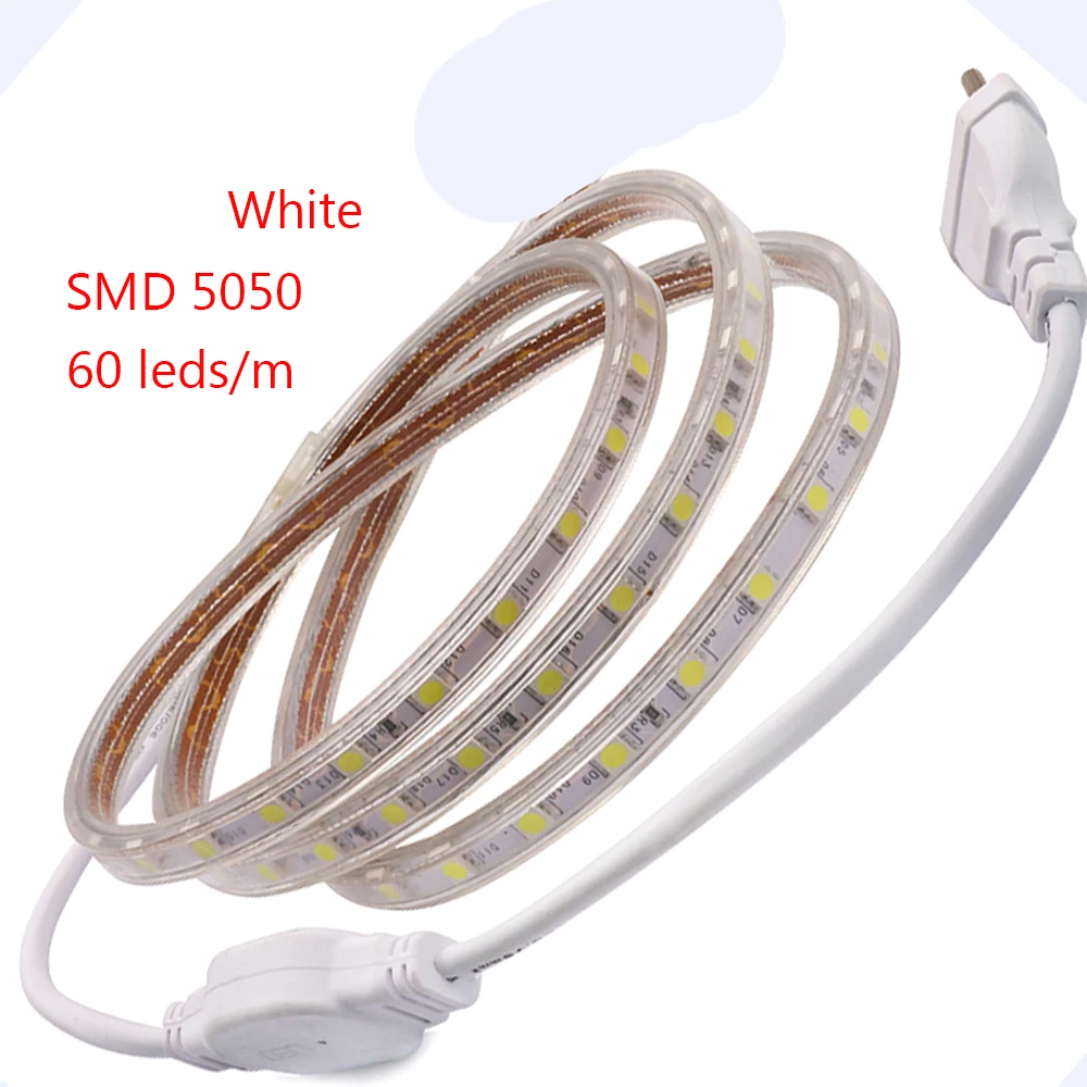 Bande lumineuse LED étanche, ruban LED, blanc chaud, décoration RVB, 5050, 5730, 2835, 5630, 220V, KampLED, 276LED, 180LED, 120LED, 60LED