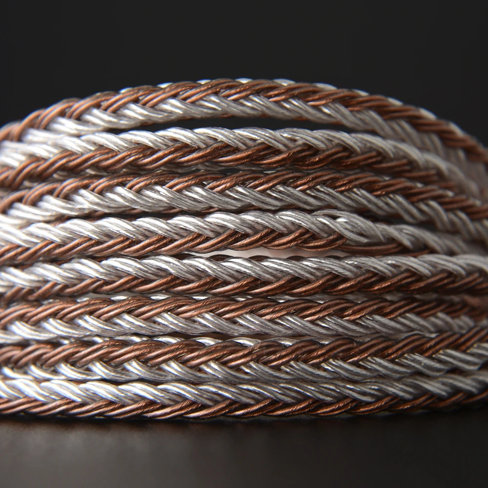 NiceHCK C16-5 16 Core Copper Silver Mixed Cable 3.5/2.5/4.4mm Plug MMCX/2Pin/QDC Pin For TRNCCAKZ TFZ QDC NX7MK4/F3 BL-03