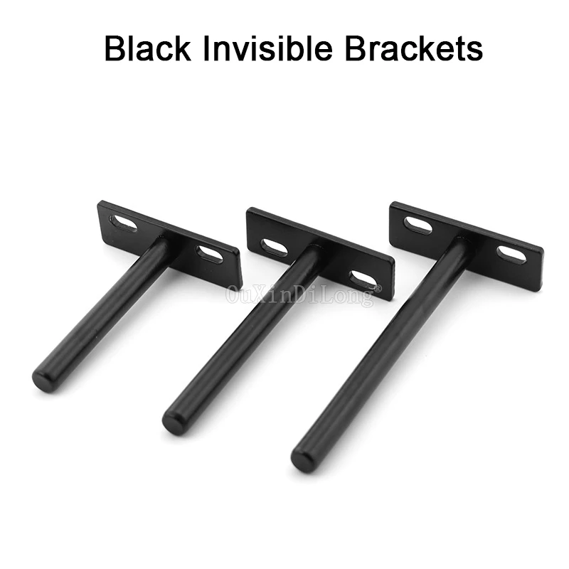 Wholesale 100PCS Black Hidden Layer Board Brackets Invisible Floating Shelf Brackets Hidden Flush Mount (Without Screws) GF194