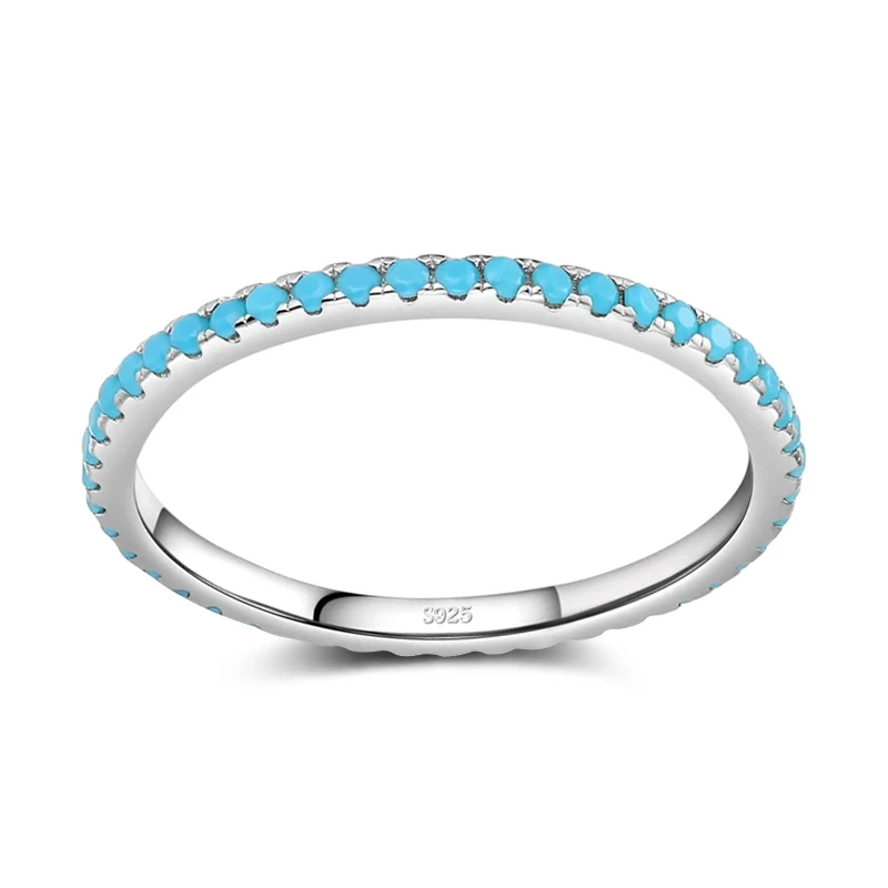 Women's Kinel Tibetan Silver Turquoise Charm Stackable Ring