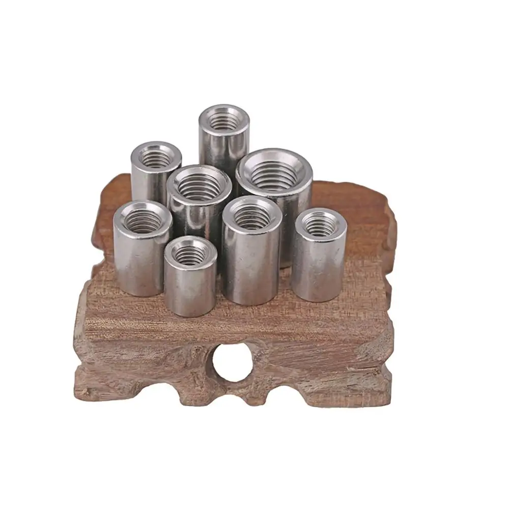Round Coupling Nuts M3 M4 M5 M6 M8 M10 M12 M14 M16 304 Stainless Steel Extend Long Round Coupling Nut Connection Thread Nut