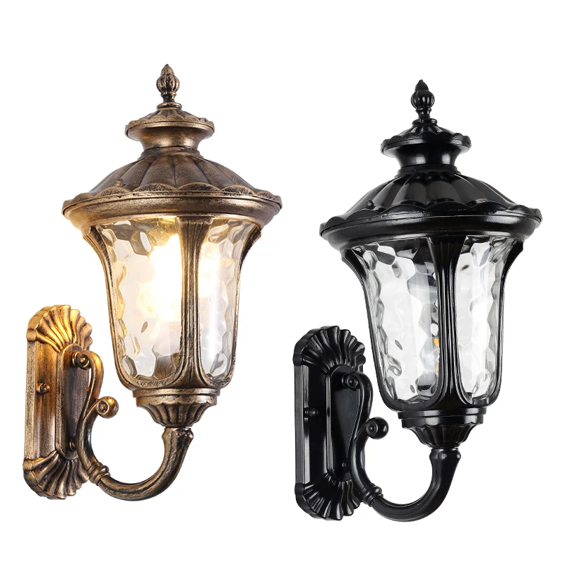 Europe Outdoor Wall Lamp Retro Porch Glass Light Exterior Waterproof Garden Nighting Lamps House Doorway Garage Patio Lighting