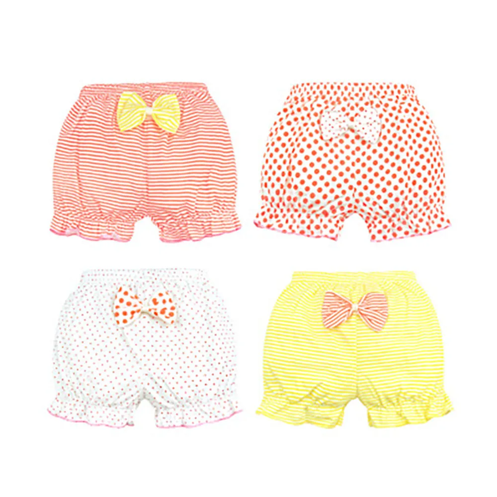 3 Piece/Lot  Kids100%Cotton Panties Summer Girl Baby Infant Newborn Fashion Solid Cute Bow Striped Dots Underpants 0-2 Year Old