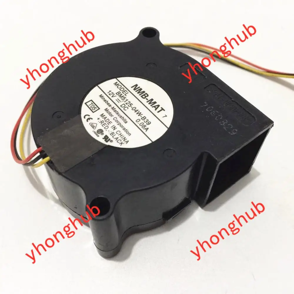 

NMB-MAT BM5125-04W-B39 T05 DC 12V 0.08A 50x50x25mm 3-wire Server Cooling Fan