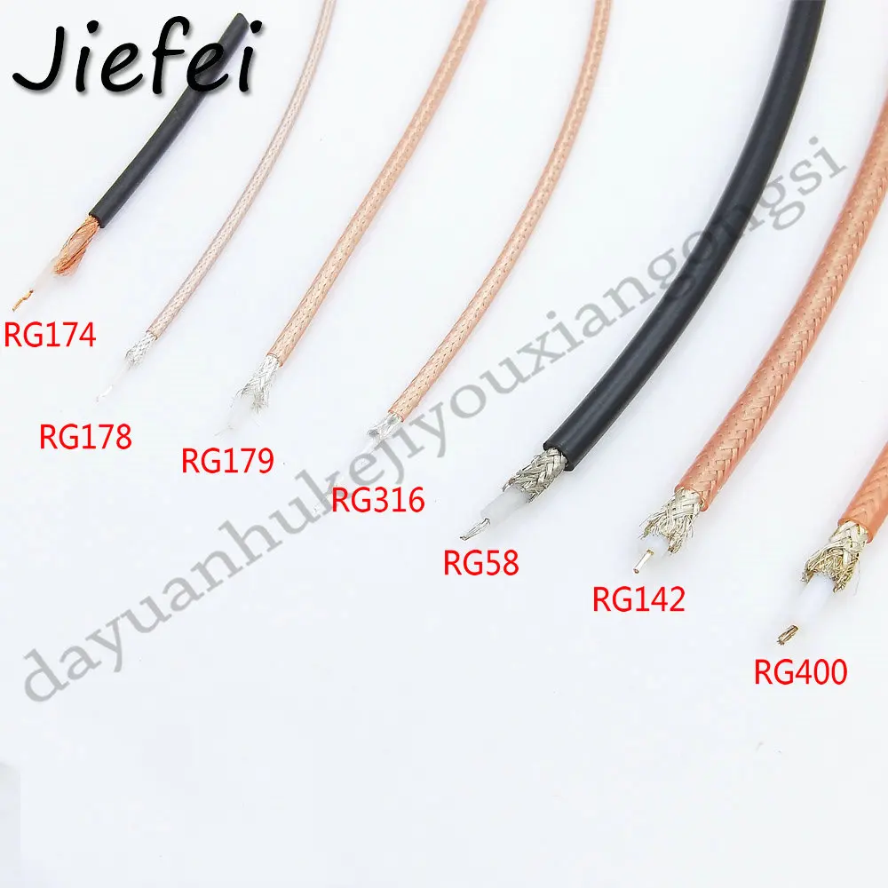 10-20M RG174 RG178 RG179 RG316 RG58 RG142 RG400 Coax Coaxial Cable Lead Low Loss RF Adapter Cord 50/75 OHM Extension Jumper New