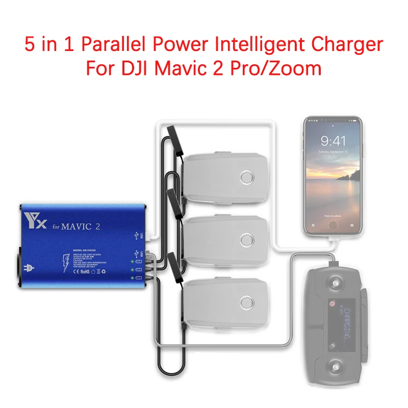 for-dji-mavic-2-pro-zoom-drone-battery-remote-control-5-in-1-parallel-power-intelligent-charger-charging-hub-adapter-accessories