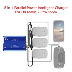 For DJI Mavic 2 Pro/Zoom Drone Battery Remote Control 5 in 1 Parallel Power Intelligent Charger Charging Hub Adapter Accessories