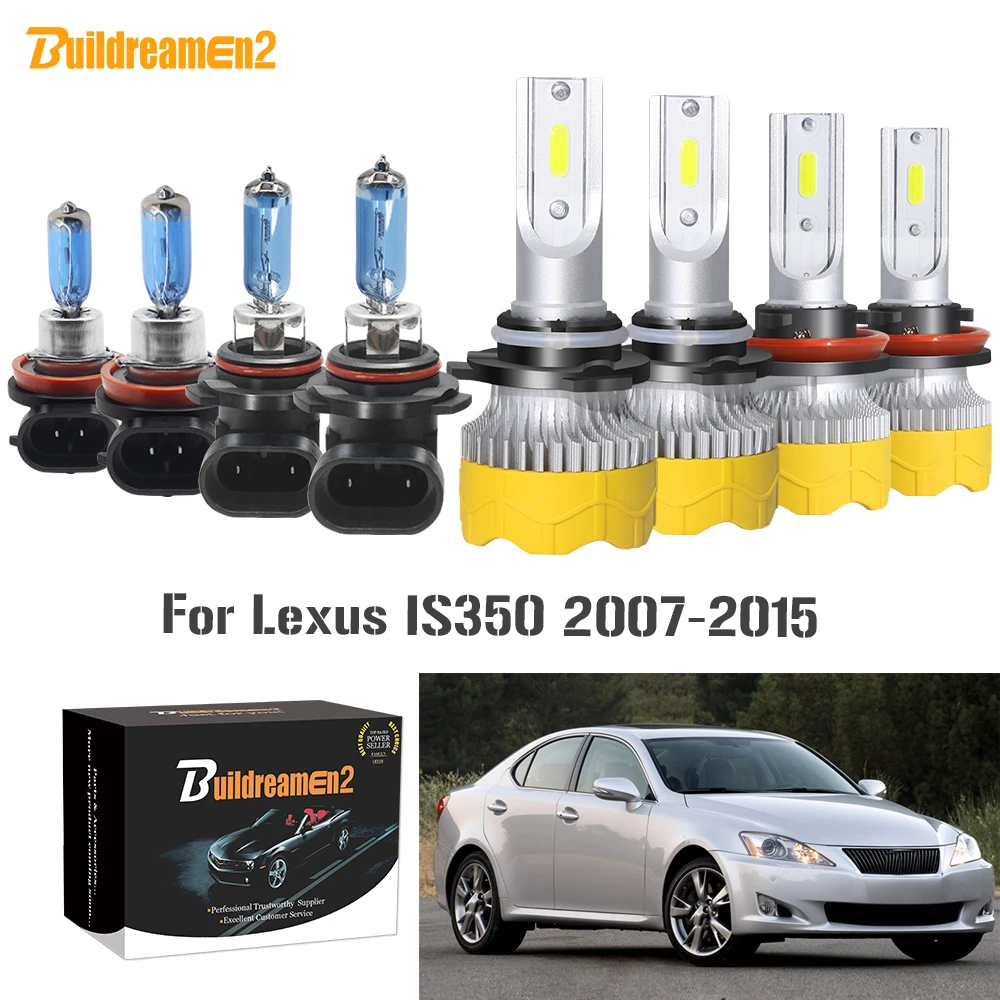 

Buildreamen2 4 Pieces 9005 H11 Auto LED Halogen Light Headlamp Car Headlight High Low Beam 12V For Lexus IS350 2007-2015