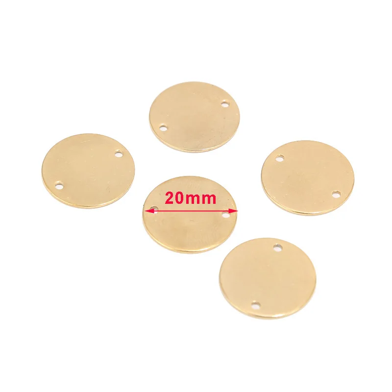 

20pcs Stainless Steel Metal Flat Round Circle Blank Coin Stamping Charms Tag Pendants DIY Jewelry Accessories