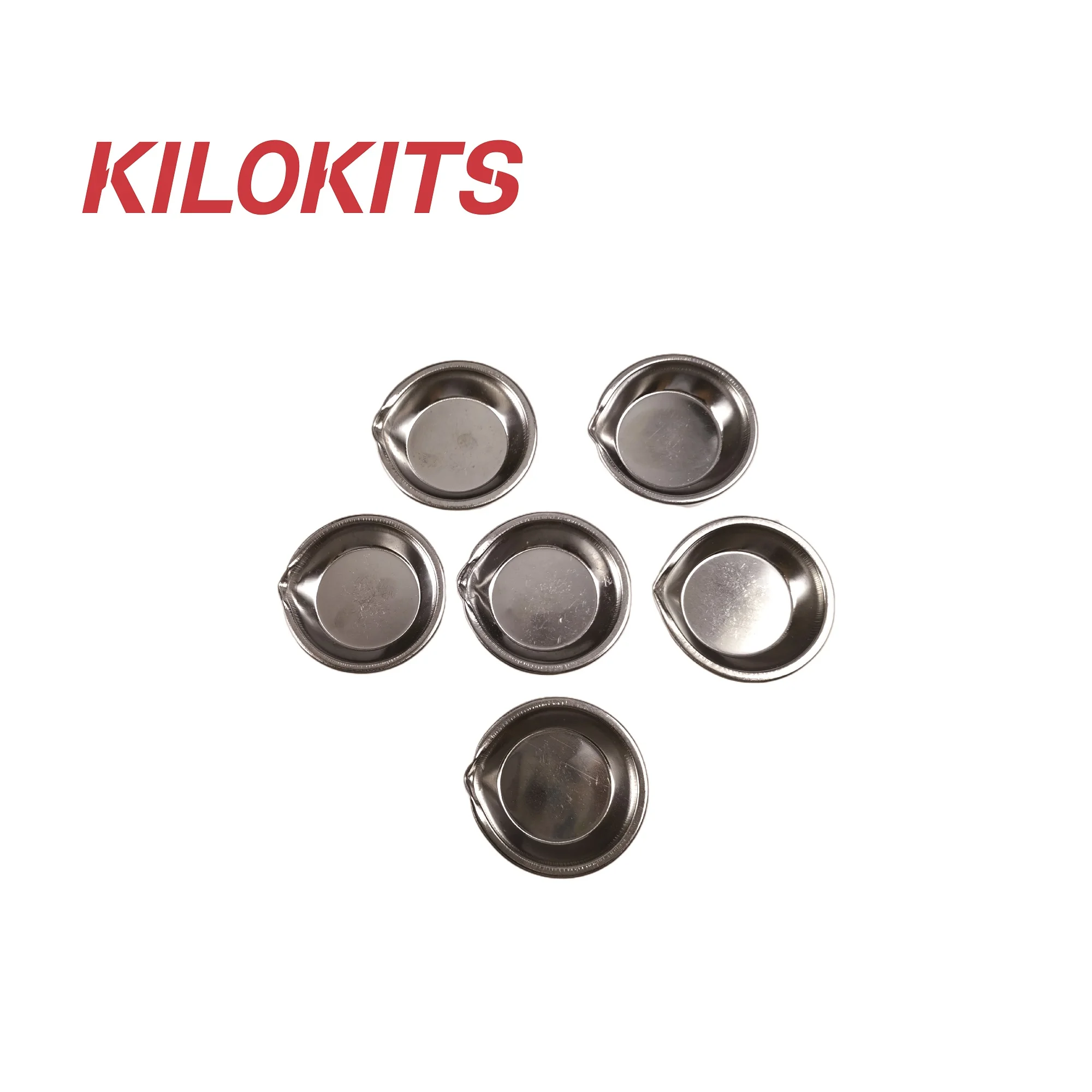 6PCS Stainless Steel Small Round Paint Tray with Mouth for Oil or Water Based Paints Stocking Materials for Modelling