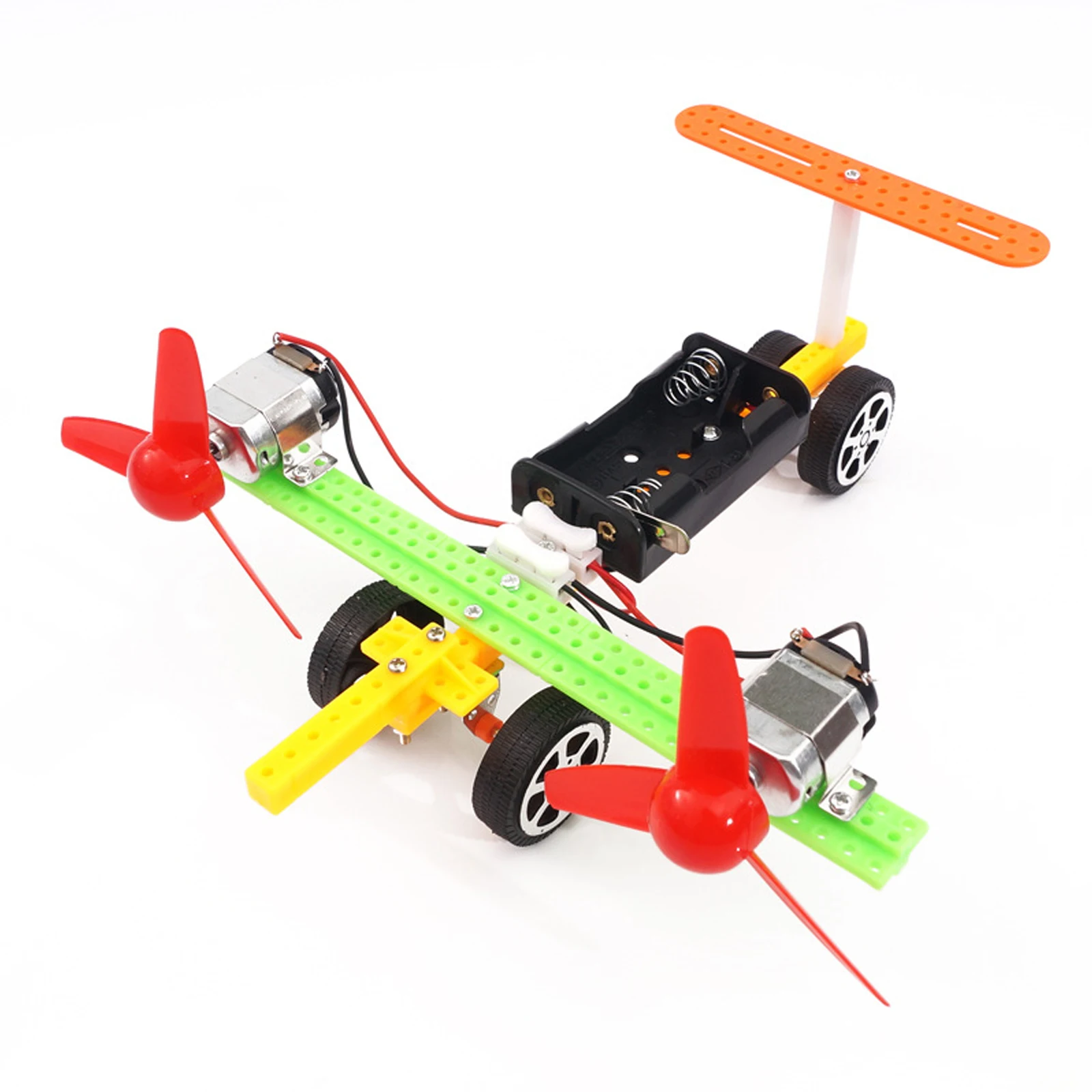 Kid Assembling Electric Toy Wooden Glider Airplane Model DIY Electric Handmade Taxiing Airplane Model Toys Blocks Educational