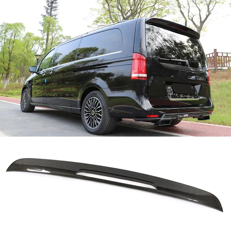 Car Rear Roof Spoiler Wing For Mercedes-Benz V Class W447 V250 V220 2018 2019 Rear Trunk Roof Boot Lip Wing Spoiler Carbon Fiber